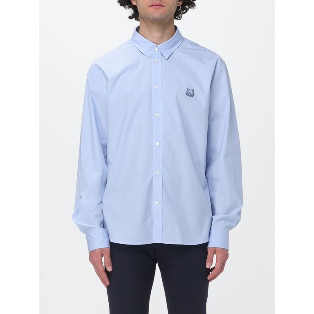 Maison Kitsune Shirt Men Gnawed Blue